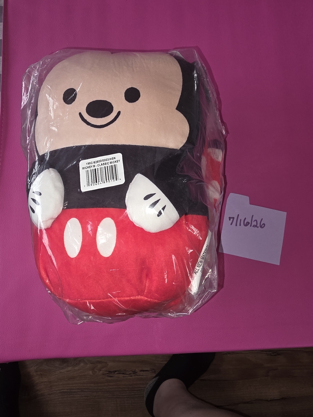 Mickey Mouse Plush Pillow And Blanket- Red & Black